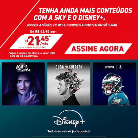 O melhor cinema no seu sofá. SKY & Disney+. Assine Agora.