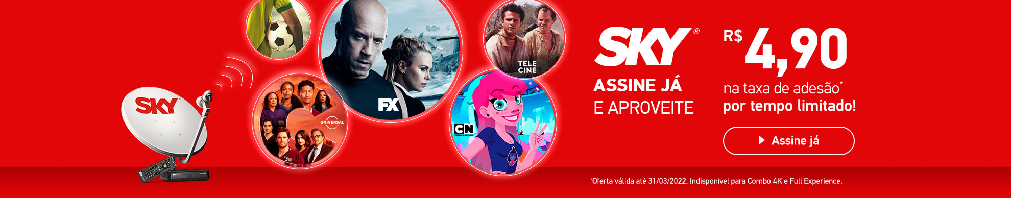pacote combo sky